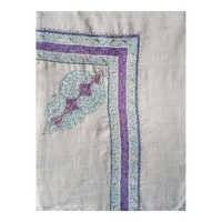 White And Green And Putplz Hand Embroidered Pashmina Shawl