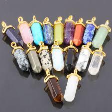 1Pc Gem Stone Hexagon Reiki Chakra Pendulum Bead