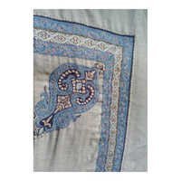 White And Blue And Brown Ladies Fancy Hand Embroidered Pashmina Shawl