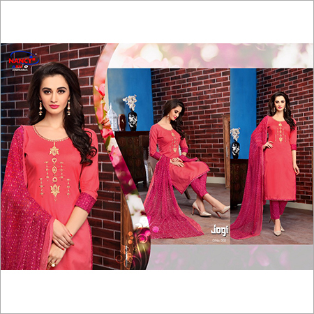 Ladies Suits - Cotton Material, Short Sleeves, Elegant Pink Design | Perfect for Casual and Formal Occasions