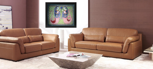 Madhubani Woman Painting - Acrylic on Paper, Framed Artwork Display
