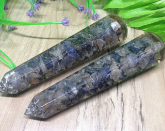 Blue Aventurine Faceted Orgone Massage Wand