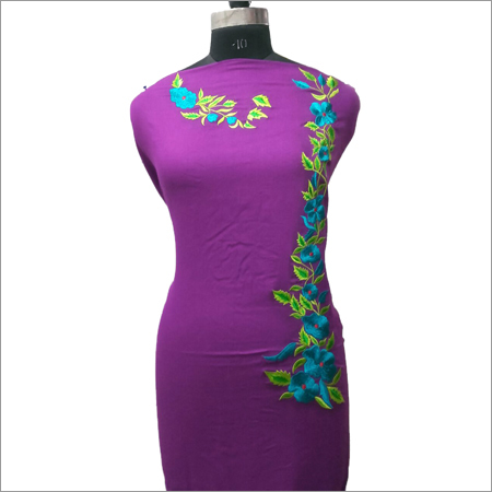 Ladies Purple Kurta With Stylish Embroidery Pattern