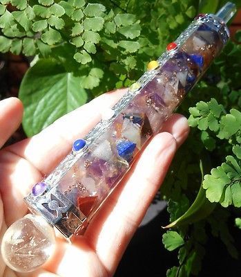 Orgone healing wand orgonite 7 chakra stones