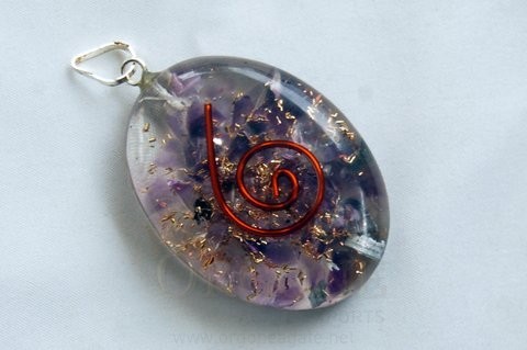 Amethyst Orgone Oval Pendant