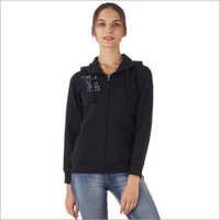 Ladies Fleece Sweatshirt - Woolen Material, Size L/xl, Black Color | Breathable, Washable, Full Sleeves, Casual Style