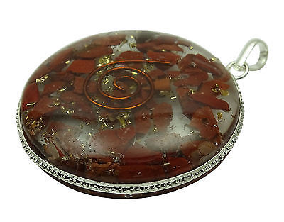 Red Jasper Orgone Disc Pendant