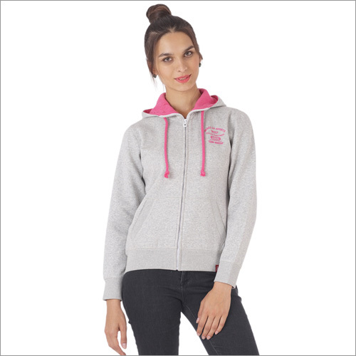 Grey Ladies Fleece Fancy Sweatshirt