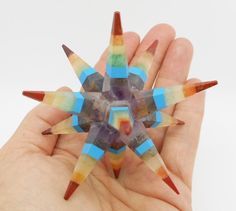 7 Chakra Stones 12 Point Merkaba Star