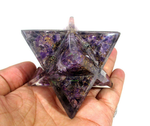 70MM Orgonite (Orgone) Blue Amethyst Merkaba Star