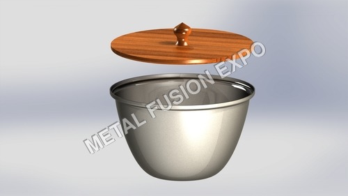 Steel and Wood Bowl - Steel & Wood, 100mm Diameter, Silver | Durable Design, Stylish Appeal, Easy Cleaning