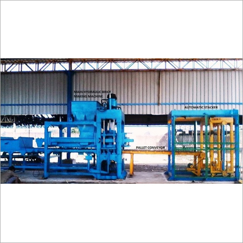 Automatic Fly Ash Brick Plant - Mild Steel, Sky Blue | 17000-20000 Bricks/Shift, Electric Drive, PLC Controlled, Auto Batching System, 3 Bin Feeder