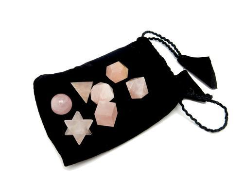 Rose Quartz Geometric Shape Set