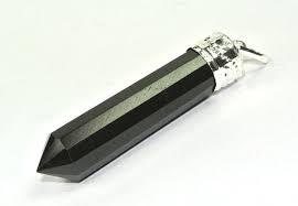 Black Tourmaline Cap Pencil Pendant