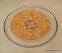Mosaic Clear Glass Coaster Plate
