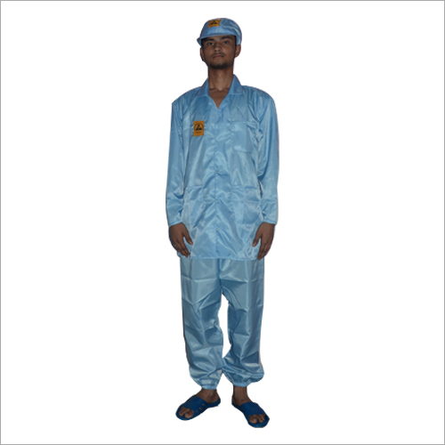 ESD Coverall - Polyester, S-XXL, Light Blue | Anti-Static, Waterproof, Oil & Gas Resistant, Elastic Hood
