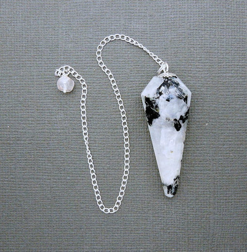 Rainbow Moonstone Point Pendulum