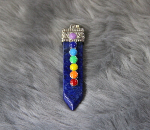 Flat Rock Lapis Lazuli Healing Point Pendant