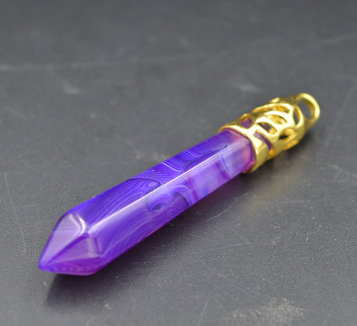Purple Carnelian Stone Healing Point Pendant