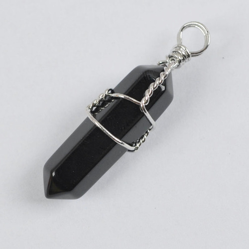 Black Carnelian Lucky Point Wire - Wrapping Pendan