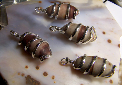 Shiva Lingam stone wire wrap Pendant