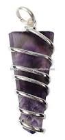Amethyst Wire Wrap Flat Point Pendant