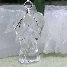 Crystal Qtz Wire Wrap Angel Pendant