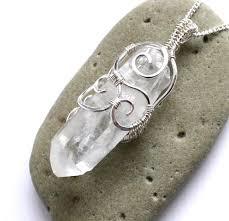Crystal Qtz Wire Wrap Flat Point Pendant