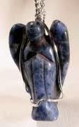 Sodalite Wire Wrap Angel Pendant