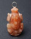 Sunstone Ganesha Wire Wrap Pendant