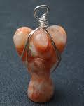 Sunstone Wire Wrap Angel Pendant