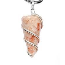 Sunstone Wire Wrap Flat Point Pendant