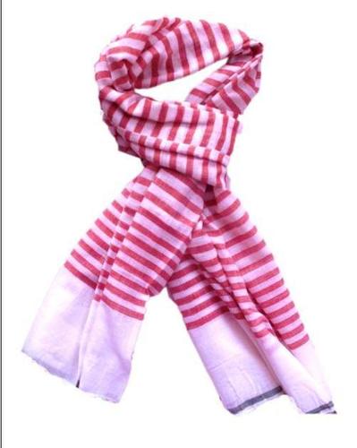 Designer Cotton Scarf - 70x180 cm, Pink and White Checked Pattern | Hand Made, Medium Length for Spring and Summer Daily Wear, Lightweight at 130 Grams