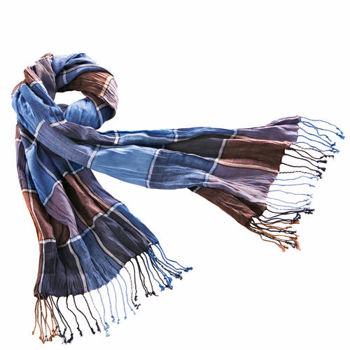 More Than One Strip Blue Long Scarf