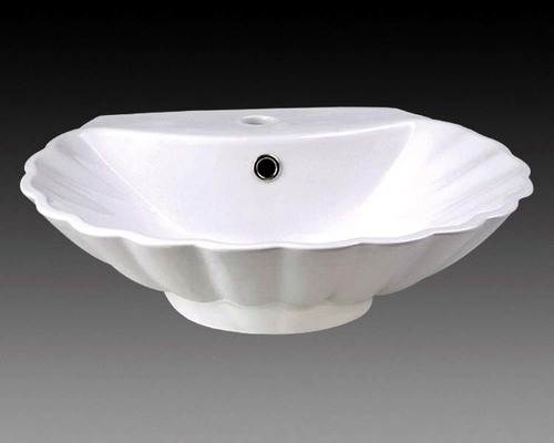 Fancy Bathroom Wash Basin - Ceramic, 20x18 Inches | Wall Mounted Design, Elegant and Stylish Finish