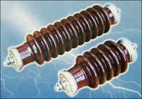 High Voltage Lightning Arrester - Ceramic & Metal, Medium Size, Brown | Single Pole, Ip65, Overvoltage Protection, Threaded Connection, 33kv Rated Voltage