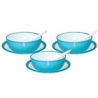 Round Microwave Safe Soup Bowl Set Dezire Double Color With Plate Hardness: Rigid