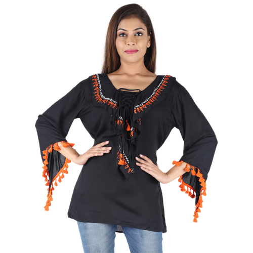 Mix Colours Rayon Latest Fashion Strap Design Tops Women Casual Embroidery Designs For Blouse