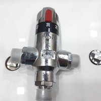 Thermostatic Mixing Valve - Brass, 1/2 Inch Size | 8 Gpm Flow Rate, Adjustable Handle, Durable Build, Scald Prevention, Precise Temp Control