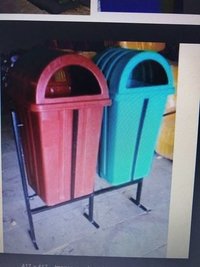 Stainless Steel And Plastic Pole Bin Dustbin - Stainless Steel, Perforated Surface, Rust Resistant, Mess Prevention