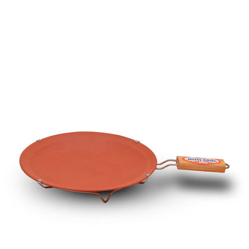 Reddish Brown Simple Tawa With Handle (9 Inch)