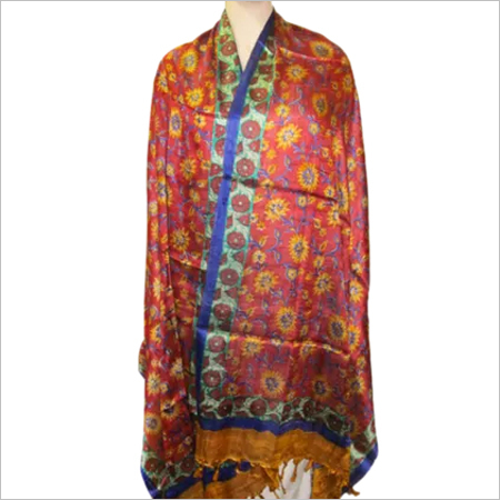 Multi Color Bhagalpuri Kela Silk Block Print Stole