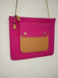 Pink Canvas Handmade Crossbody Bag