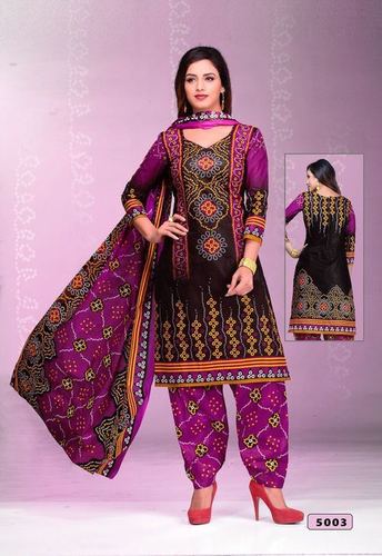COTTON PRINTED UNSTITCHED SUITS MEENAXI BANDHANI VOL-5