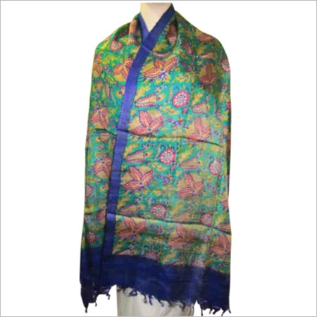 Green Kela Ghicha Block Print Stoles