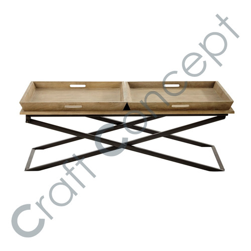 Mango Wood & Metal Coffee Table No Assembly Required