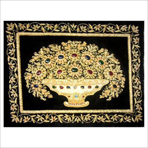 Carpet - Velvet, Variable Dimensions, Black | Handcrafted Floral Design, Durable, Elegant Décor, Gift Item
