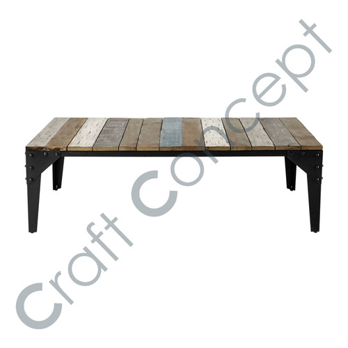 Mango Wood & Metal Coffee Table No Assembly Required