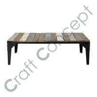Mango Wood & Metal Coffee Table No Assembly Required