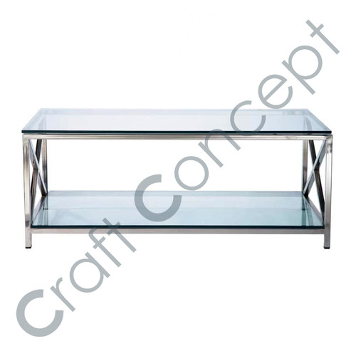 Glass & Metal Coffee Table No Assembly Required